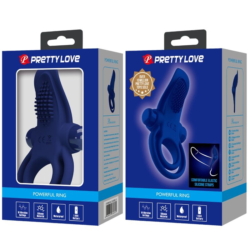 PRETTY LOVE - Bronson Double Ring With Vibration Blauw
