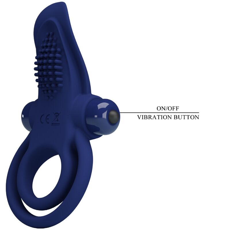 PRETTY LOVE - Bronson Double Ring With Vibration Blauw