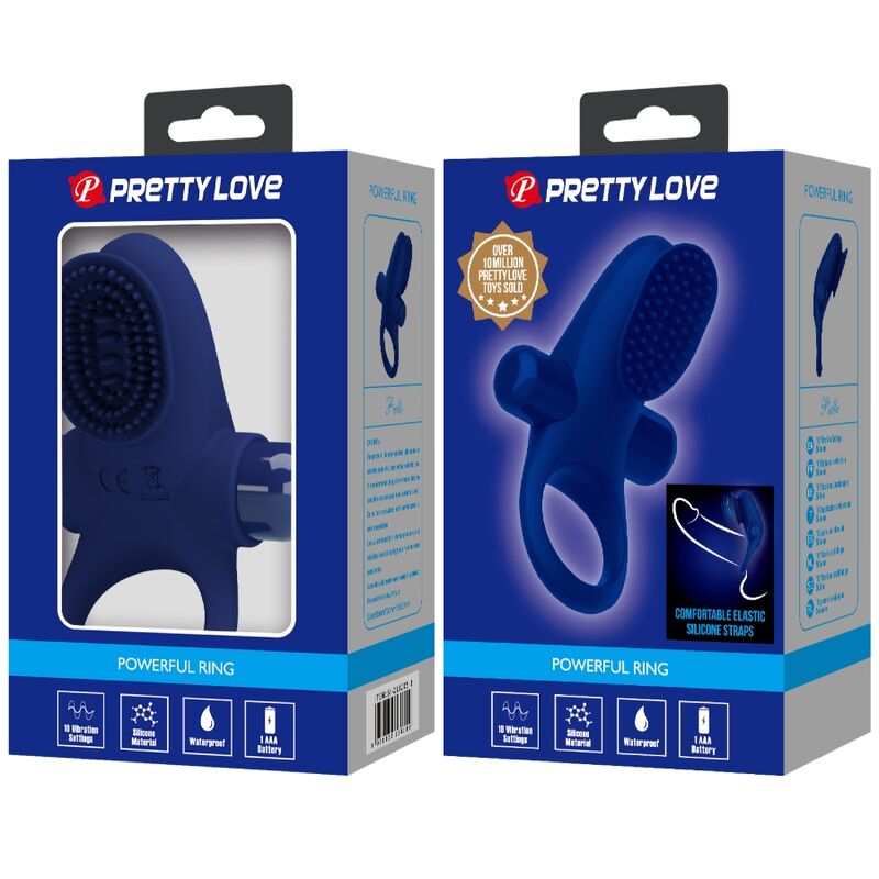 PRETTY LOVE - Palle Ring With Vibration Blue