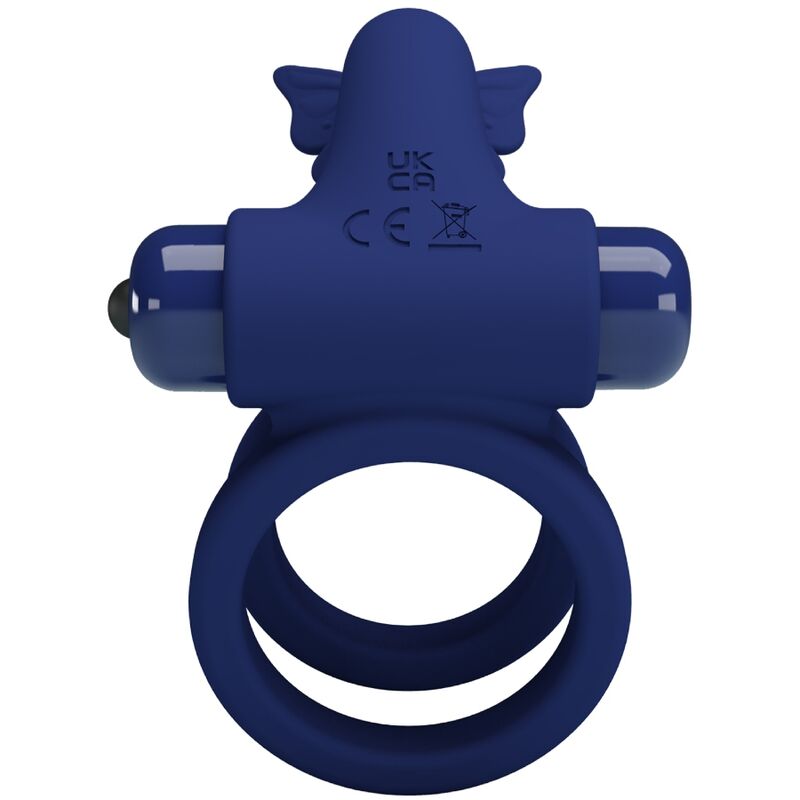 PRETTY LOVE - Jamele Double Ring With Vibration & Butterfly Stimulator Blauw