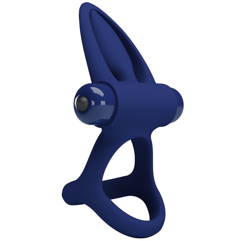 PRETTY LOVE - Mat Double Ring With Vibration & Stimulator Blauw