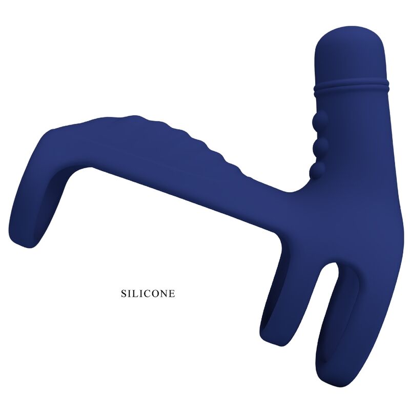 PRETTY LOVE - Elish Vibrating Ring With Extension Blue