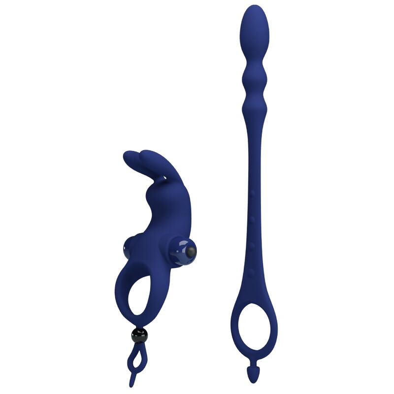 PRETTY LOVE - Ayad Rabbit Vibrator Ring With Plug Blauw