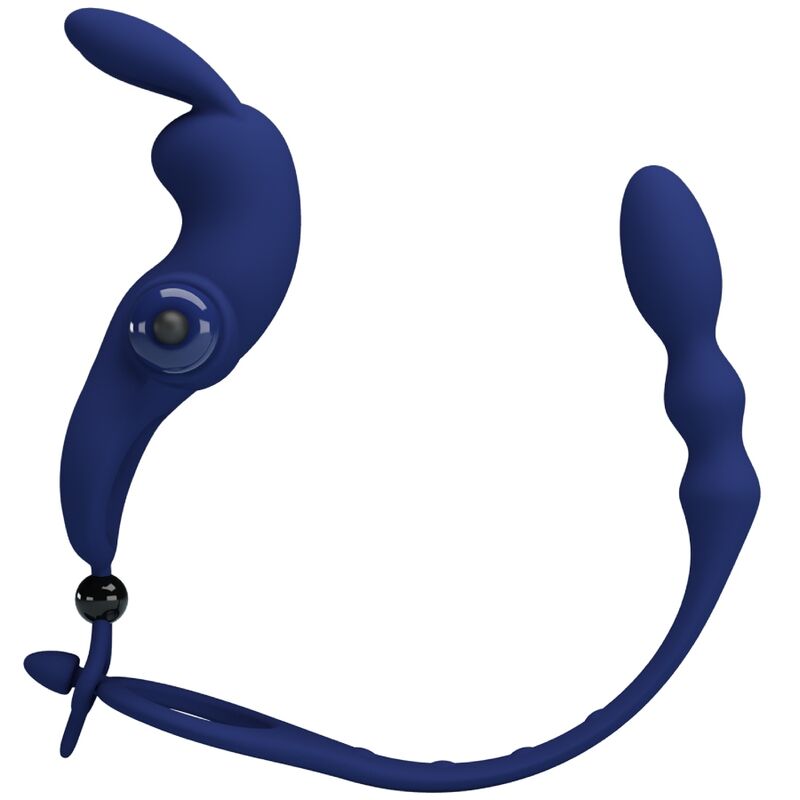 PRETTY LOVE - Ayad Rabbit Vibrator Ring With Plug Blauw