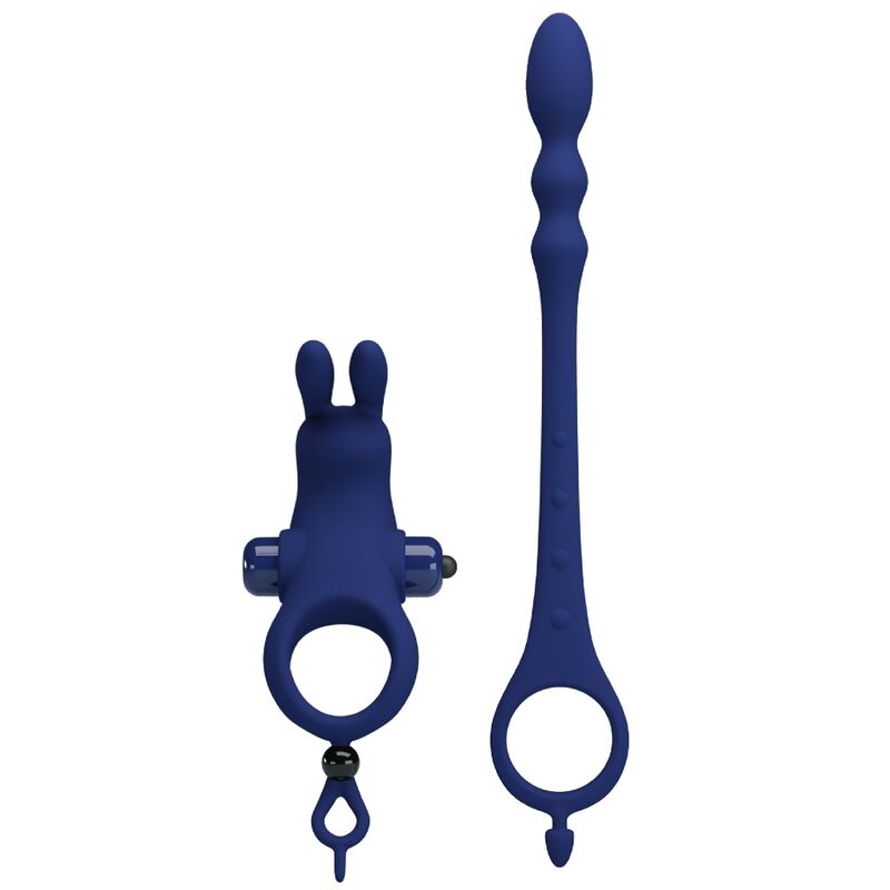 PRETTY LOVE - Ayad Rabbit Vibrator Ring With Plug Blauw