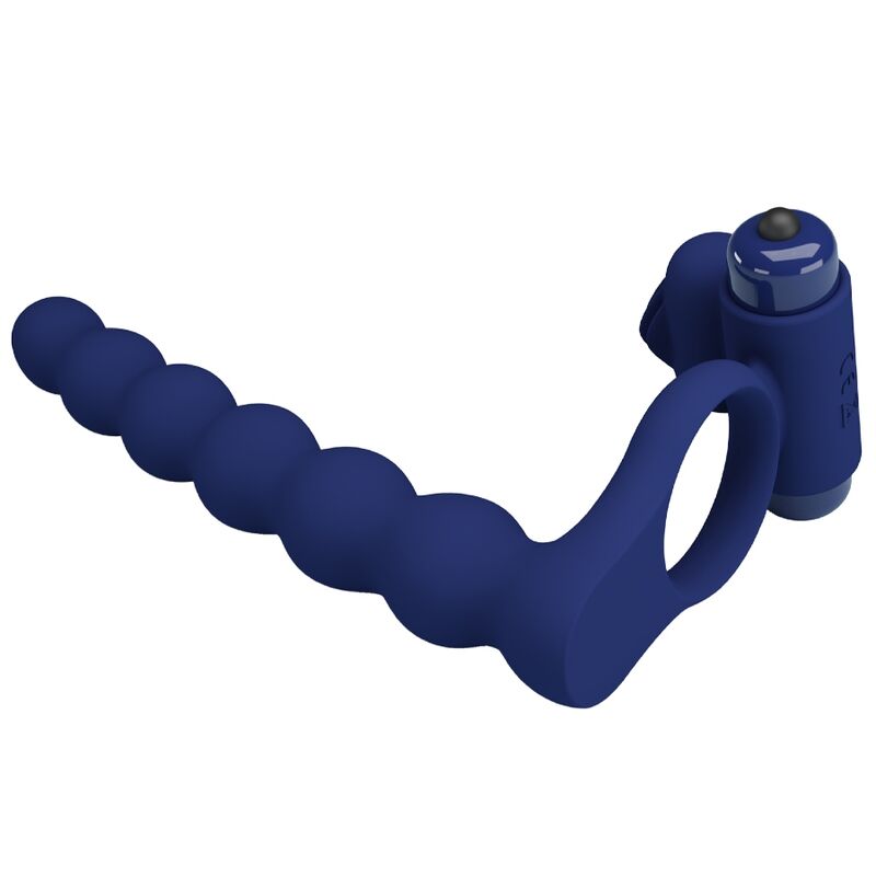 PRETTY LOVE - Ajmal Vibrating Ring With Plug Blauw