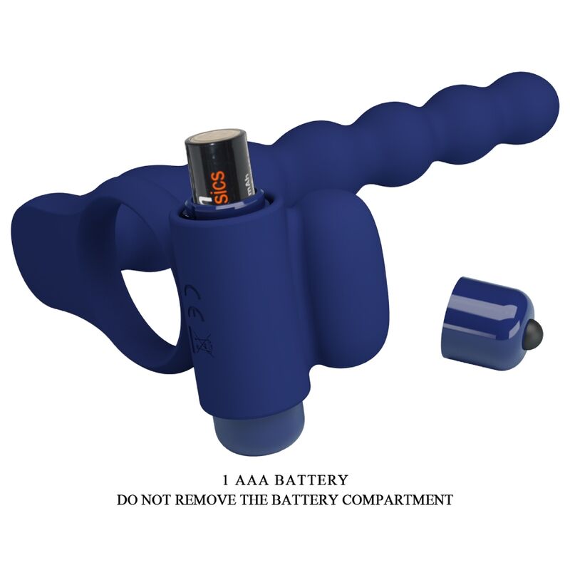 PRETTY LOVE - Ajmal Vibrating Ring With Plug Blauw