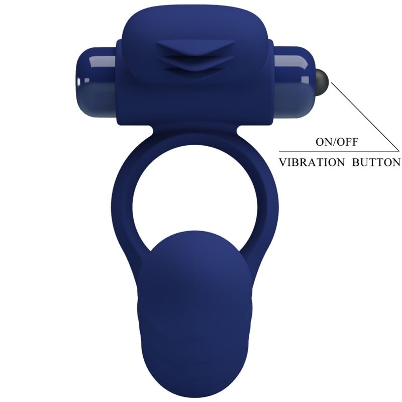 PRETTY LOVE - Ajmal Vibrating Ring With Plug Blauw