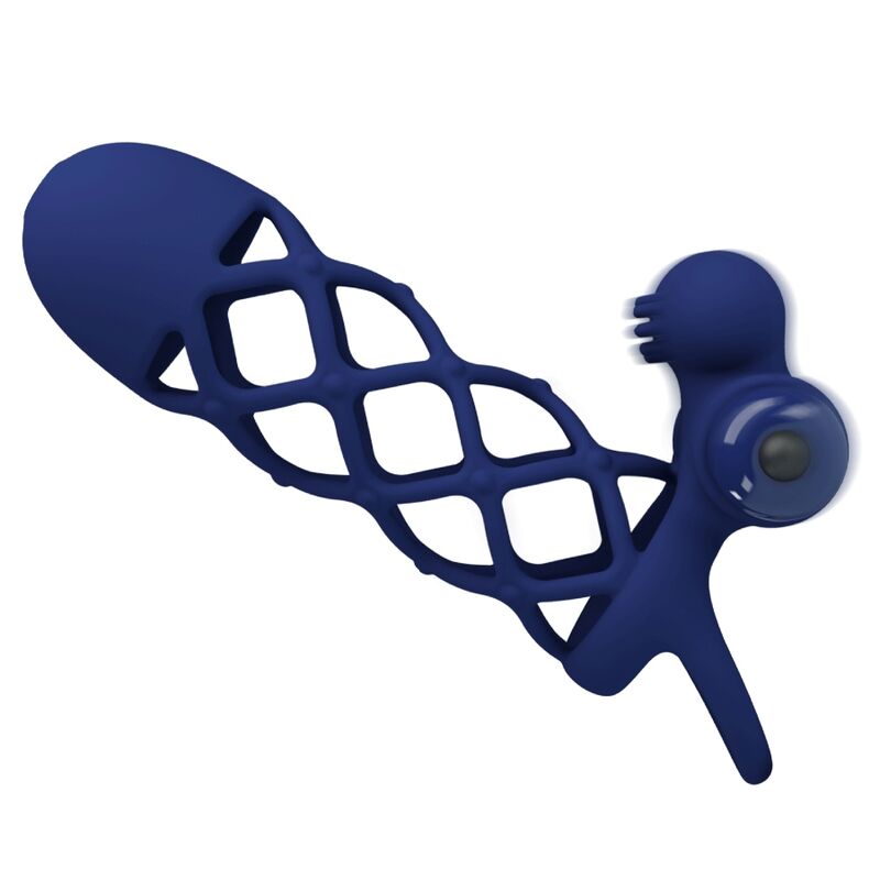 PRETTY LOVE - Giann Vibrator Ring With Silicone Sheath Blue