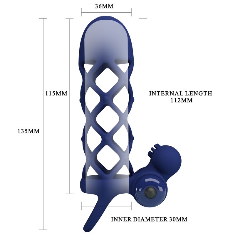 PRETTY LOVE - Giann Vibrator Ring With Silicone Sheath Blue