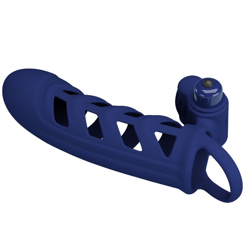 PRETTY LOVE - Altaf Vibrator Ring With Silicone Sheath Blauw