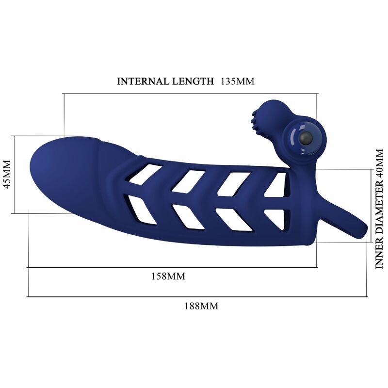 PRETTY LOVE - Altaf Vibrator Ring With Silicone Sheath Blauw