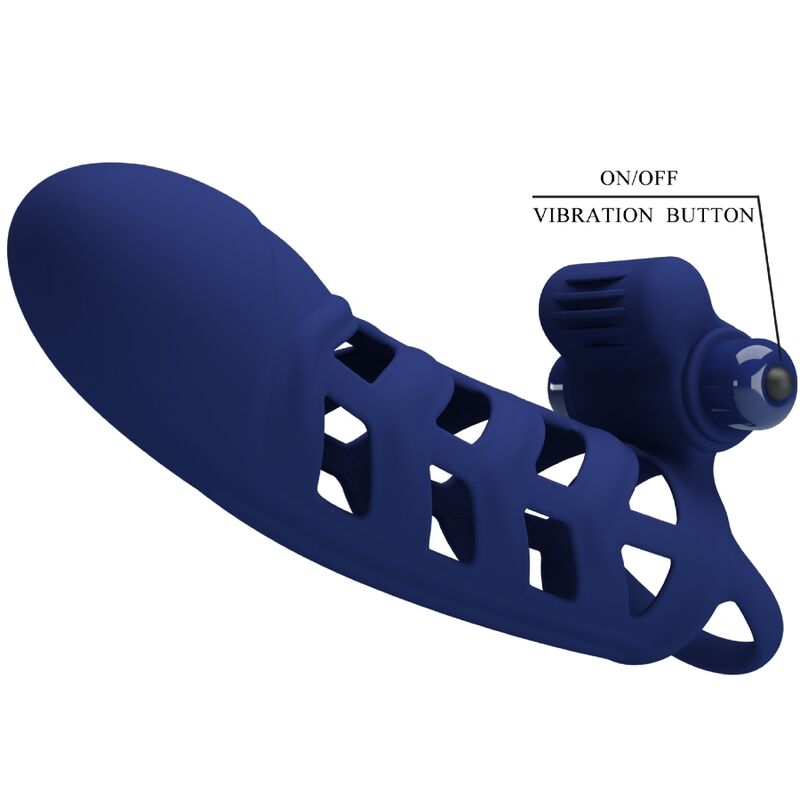 PRETTY LOVE - Altaf Vibrator Ring With Silicone Sheath Blauw