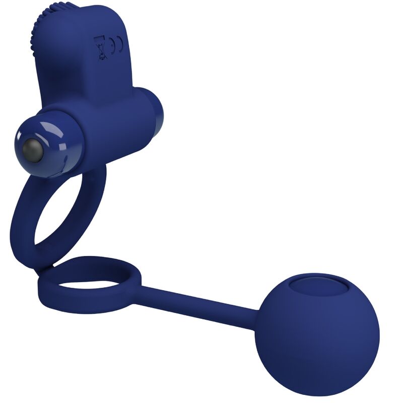PRETTY LOVE - Remington Double Vibrating Ring With Plug Blue