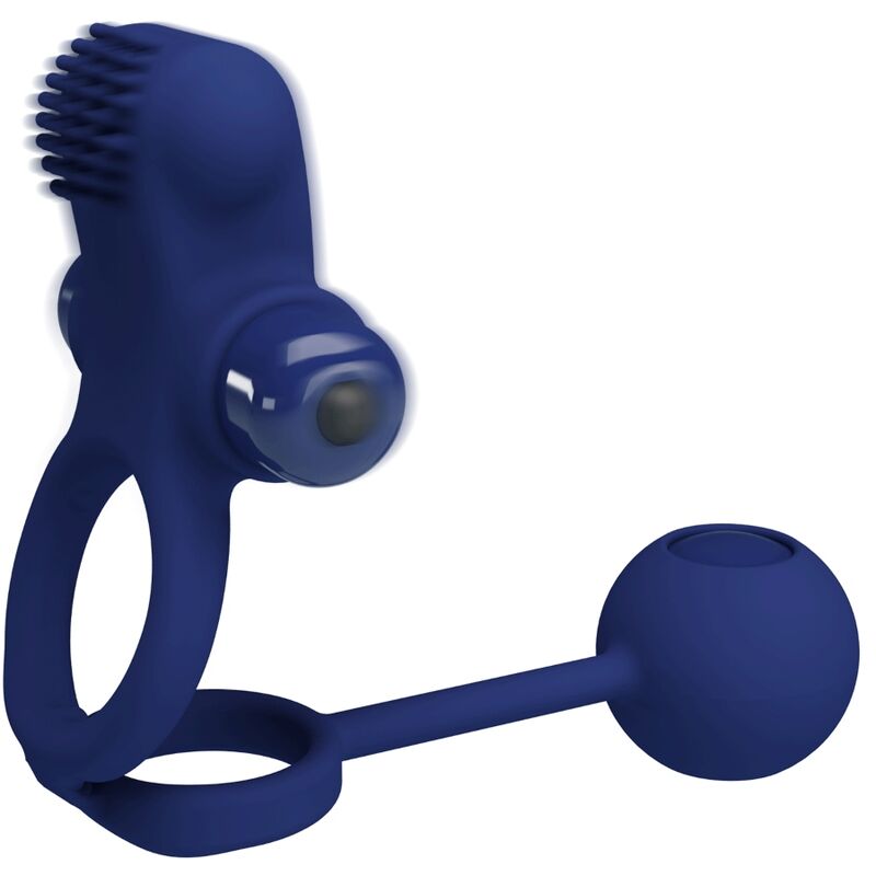 PRETTY LOVE - Remington Double Vibrating Ring With Plug Blue