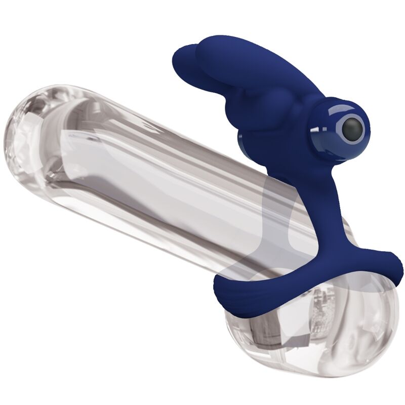 PRETTY LOVE - Francisco Double Vibrating Ring Rabbit Blauw