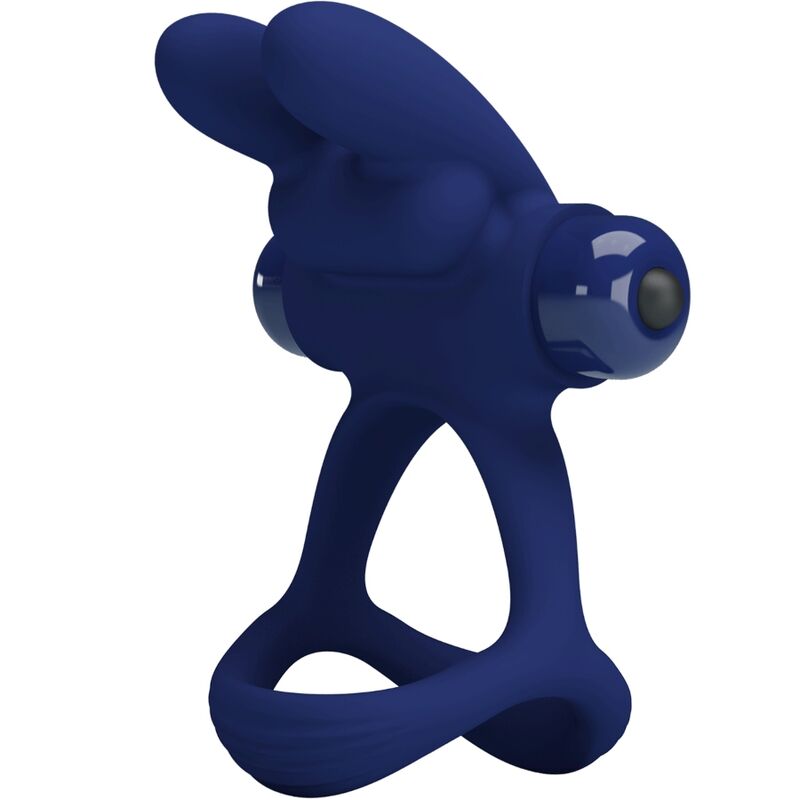 PRETTY LOVE - Francisco Double Vibrating Ring Rabbit Blauw