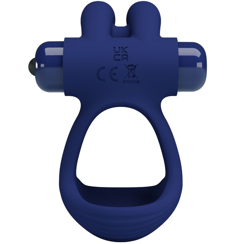 PRETTY LOVE - Francisco Double Vibrating Ring Rabbit Blauw