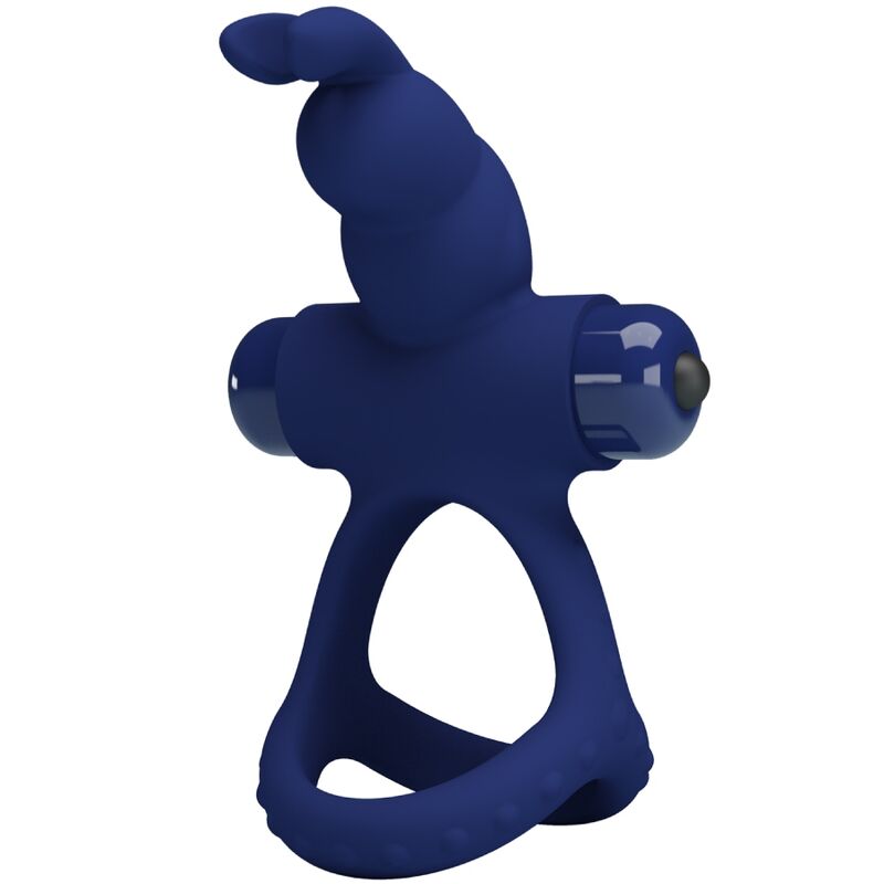 PRETTY LOVE - Luchito Double Vibrating Ring Rabbit Blauw