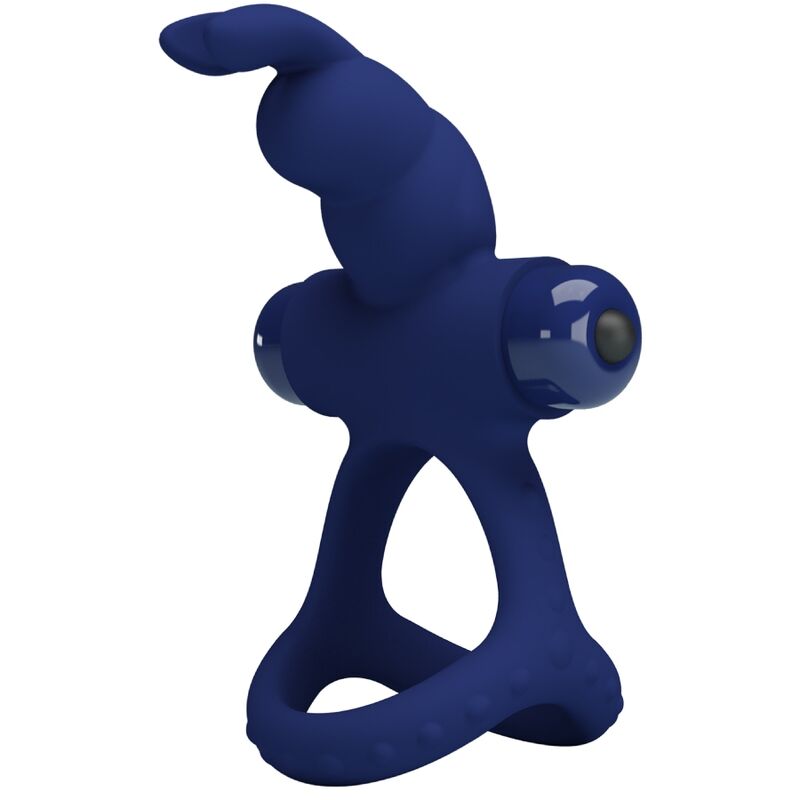 PRETTY LOVE - Luchito Double Vibrating Ring Rabbit Blauw