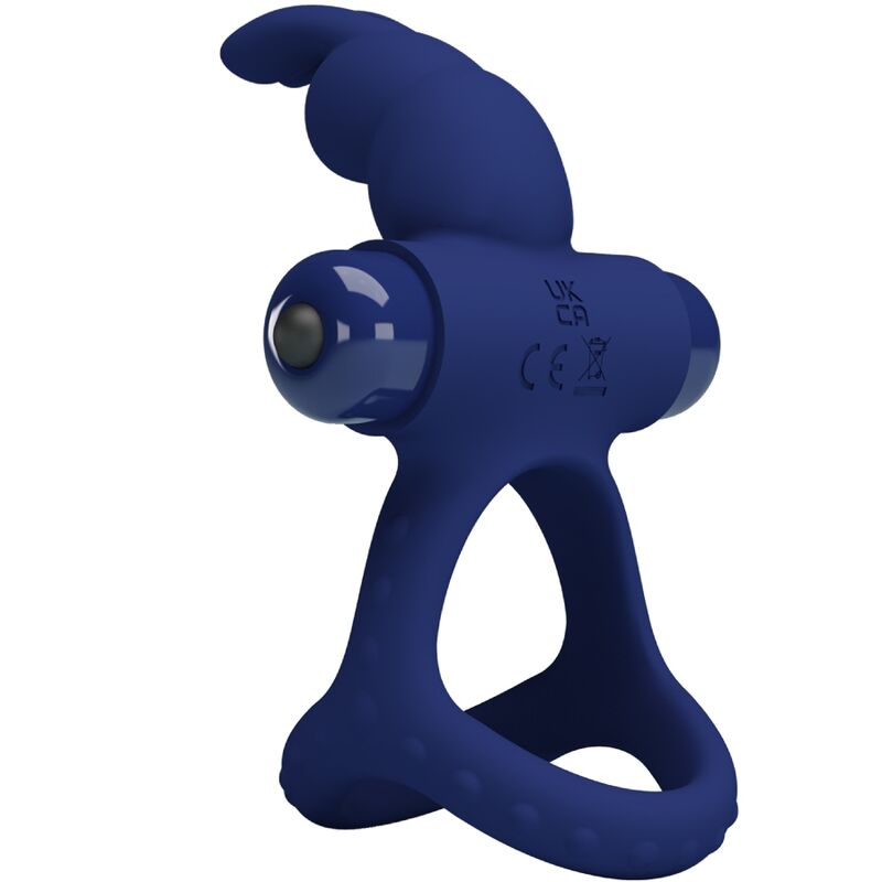 PRETTY LOVE - Luchito Double Vibrating Ring Rabbit Blauw