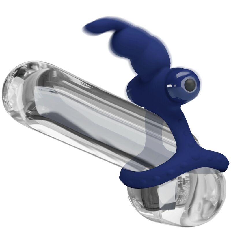 PRETTY LOVE - Luchito Double Vibrating Ring Rabbit Blauw