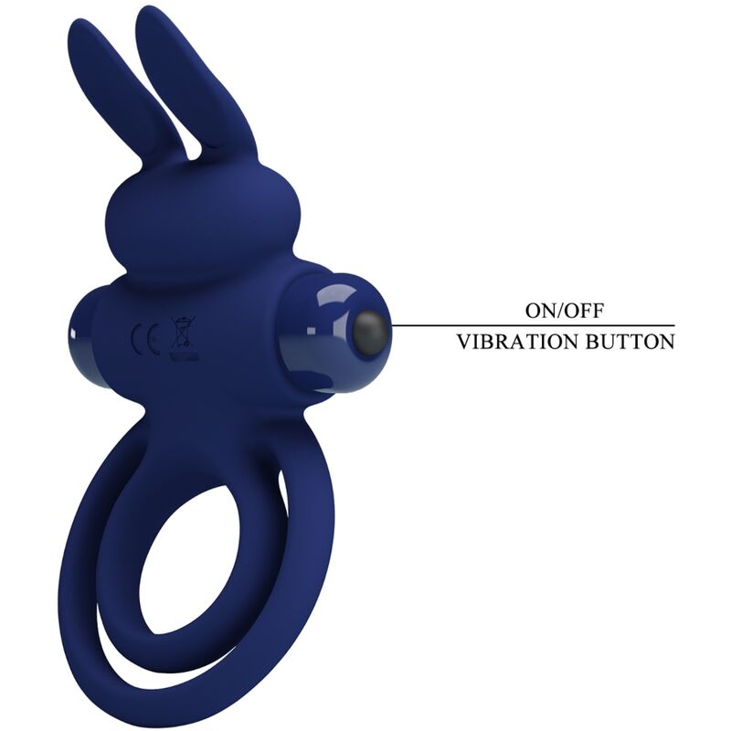 PRETTY LOVE - Darey Double Vibrating Ring Rabbit Blauw
