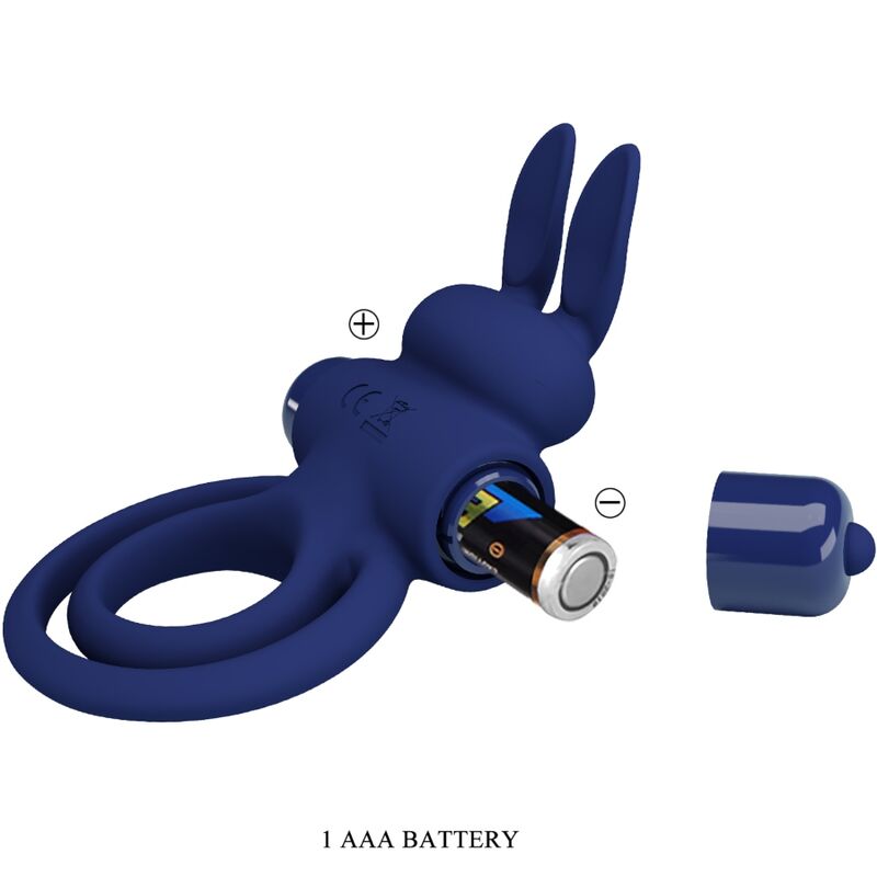 PRETTY LOVE - Darey Double Vibrating Ring Rabbit Blauw