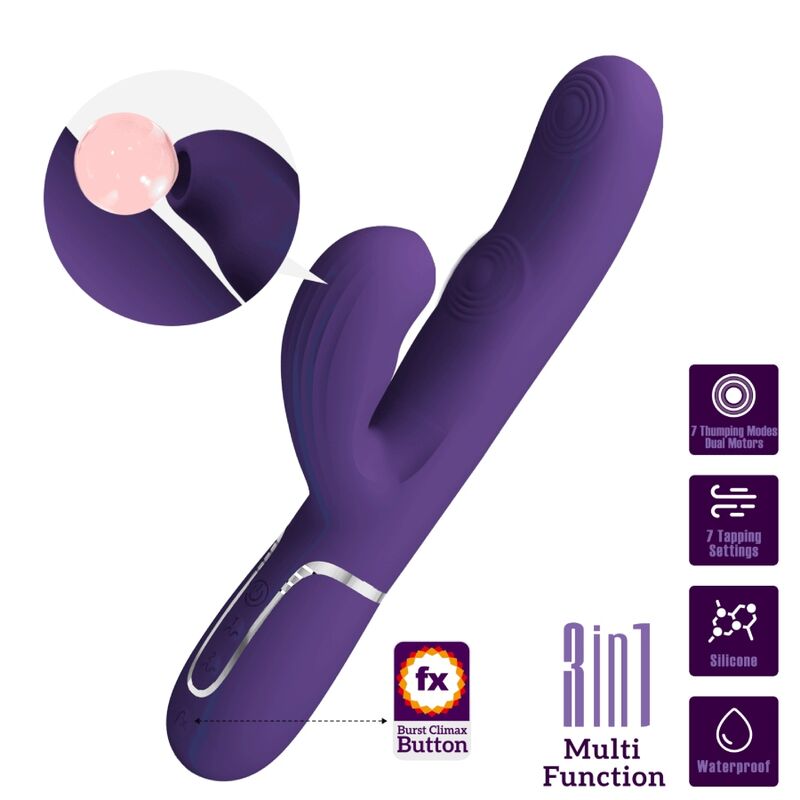 PRETTY LOVE - Perlita G-Spot Vibrator 3 In 1 Multifunction Paars