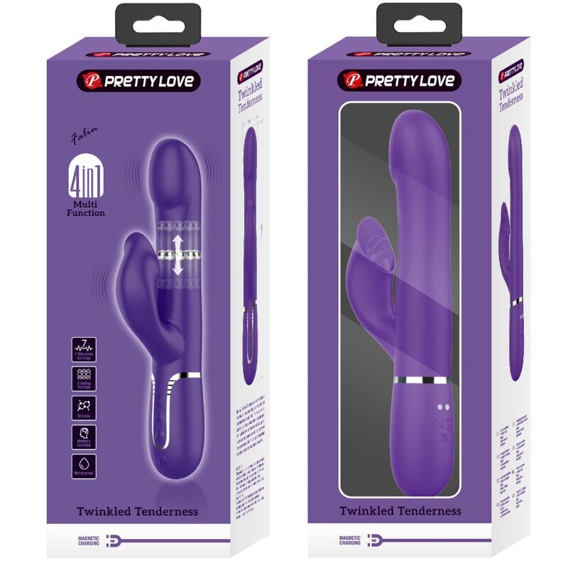 PRETTY LOVE - Zalin Rabbit Vibrator Pearls 4 In 1 Paars