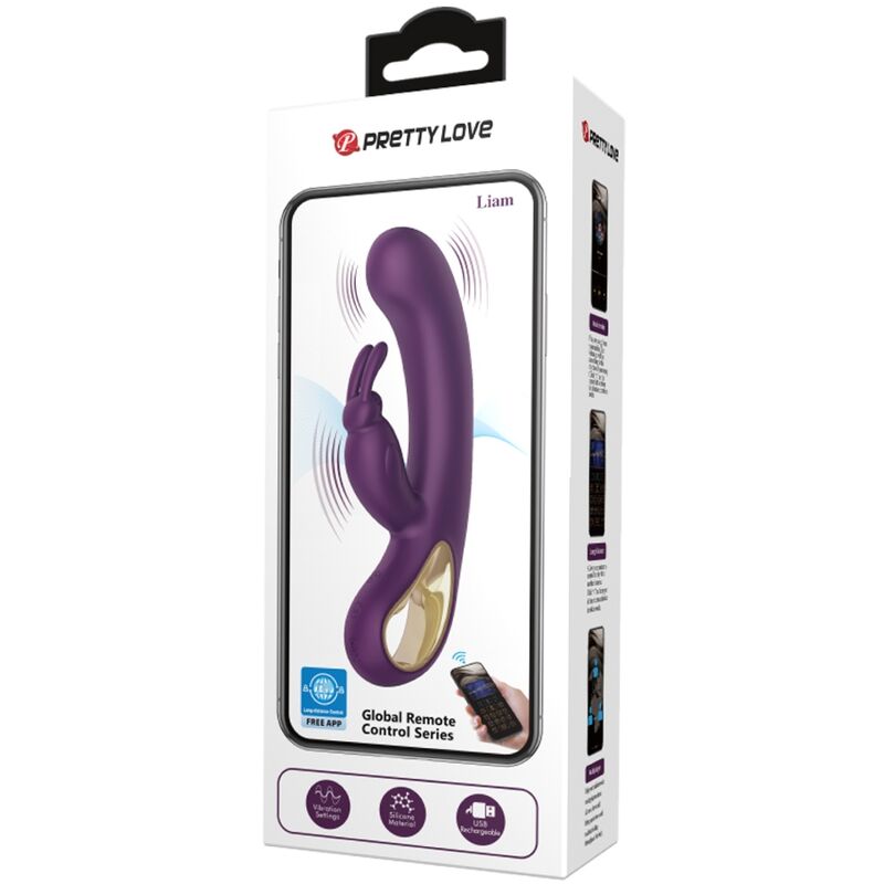 PRETTY LOVE - Liam Rabbit Vibrator & G Spot Stimulator Purple
