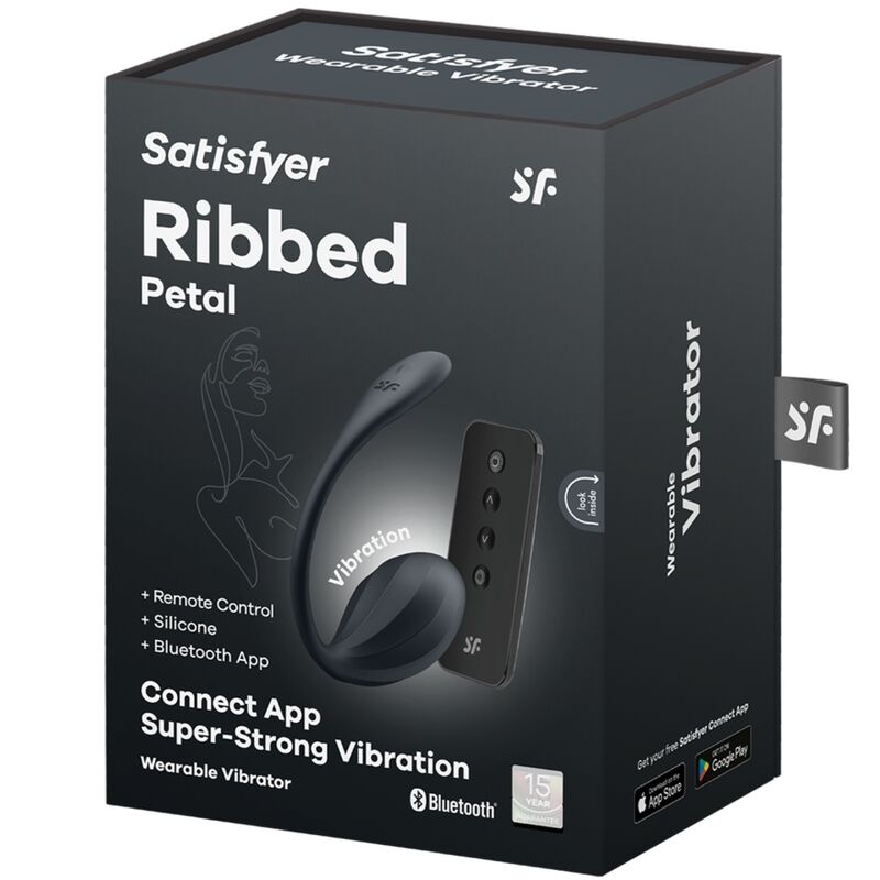 SATISFYER - Ribbed Petal G Point Stimulator Afstandsbediening Zwart Free APP