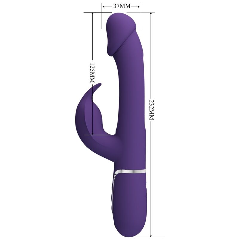 PRETTY LOVE - Kampas Rabbit 3 In 1 Multifunction Vibrator With Tongue Violet