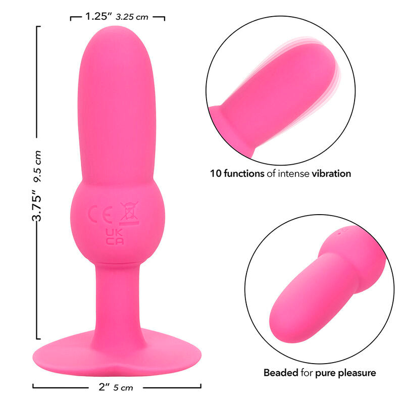 CalExotics - First Time Anal Plug Beaded Probe 10 Vibrations Pink