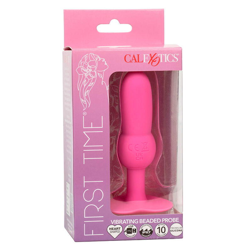 CalExotics - First Time Anal Plug Beaded Probe 10 Vibrations Pink