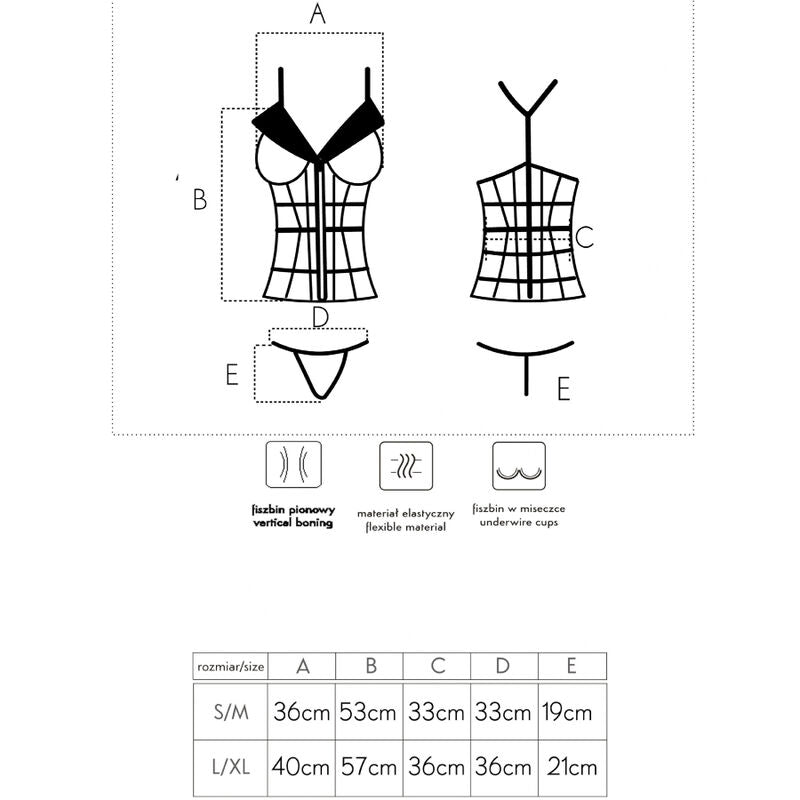LIVCO CORSETTI FASHION - Laura LC 20215 Corset + Thong S/M