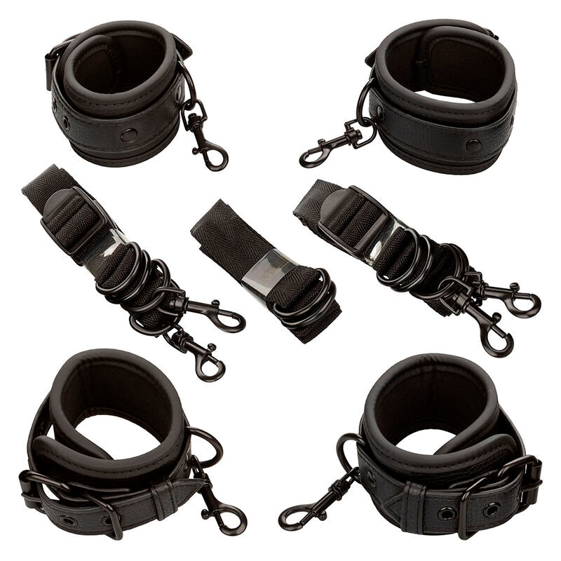 CalExotics - Nocturnal Bed Restraints Leather Adjustable Black