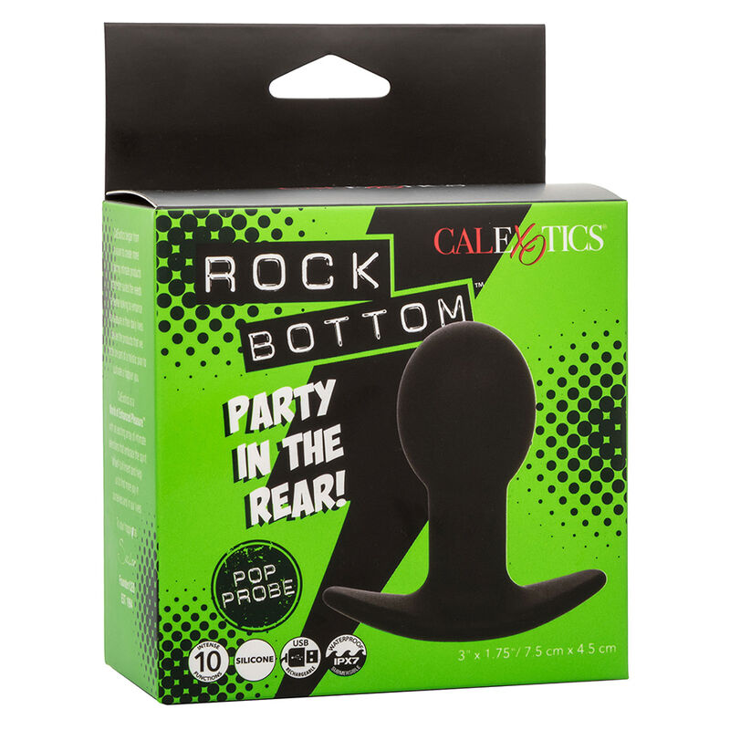 CalExotics - Rock Bottom Anaal Plug 10 Vibraties Siliconen Zwart