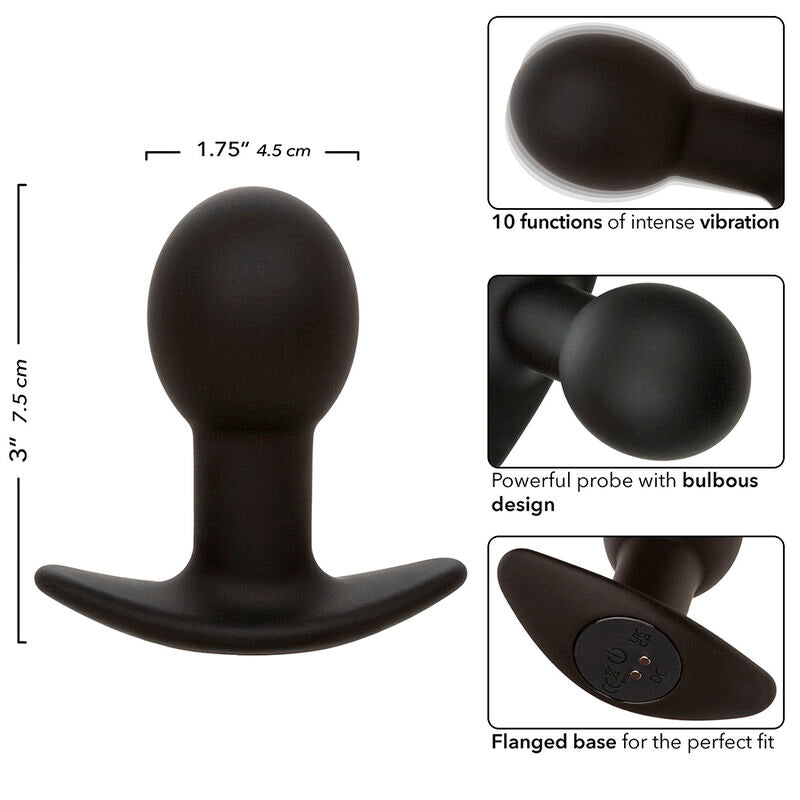 CalExotics - Rock Bottom Anaal Plug 10 Vibraties Siliconen Zwart