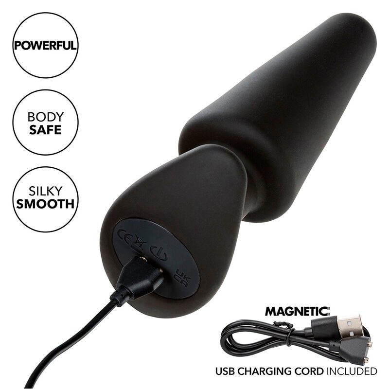 CalExotics - Rock Bottom Tapered Anal Plug 10 Vibraties Siliconen Zwart