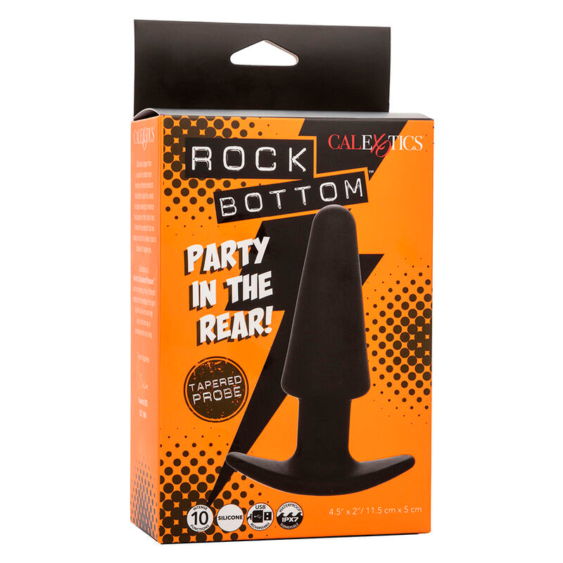 CalExotics - Rock Bottom Tapered Anal Plug 10 Vibraties Siliconen Zwart
