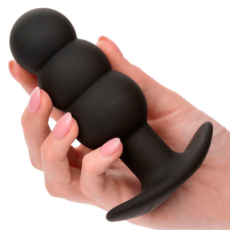 CalExotics - Rock Bottom Anaal Plug Met Kralen 10 Vibraties Siliconen Zwart
