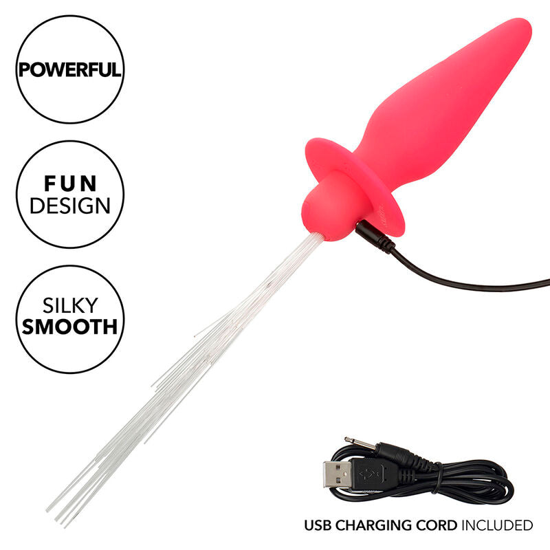 CalExotics - Southern Lights Light Up Anale Plug Met Lichten 10 Vibraties Roze Siliconen