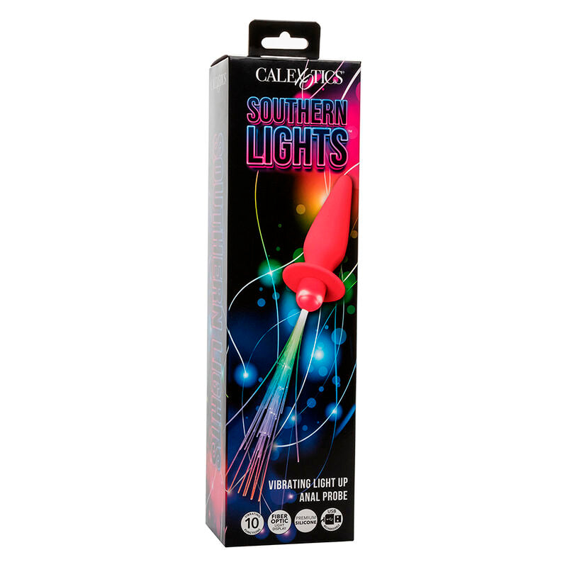 CalExotics - Southern Lights Light Up Anal Plug 10 Vibrations Silicone Pink