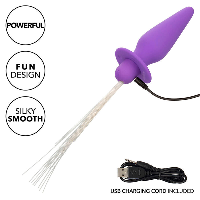 CalExotics - Southern Lights Light Up Anal Plug 10 Vibrations Silicone Purple