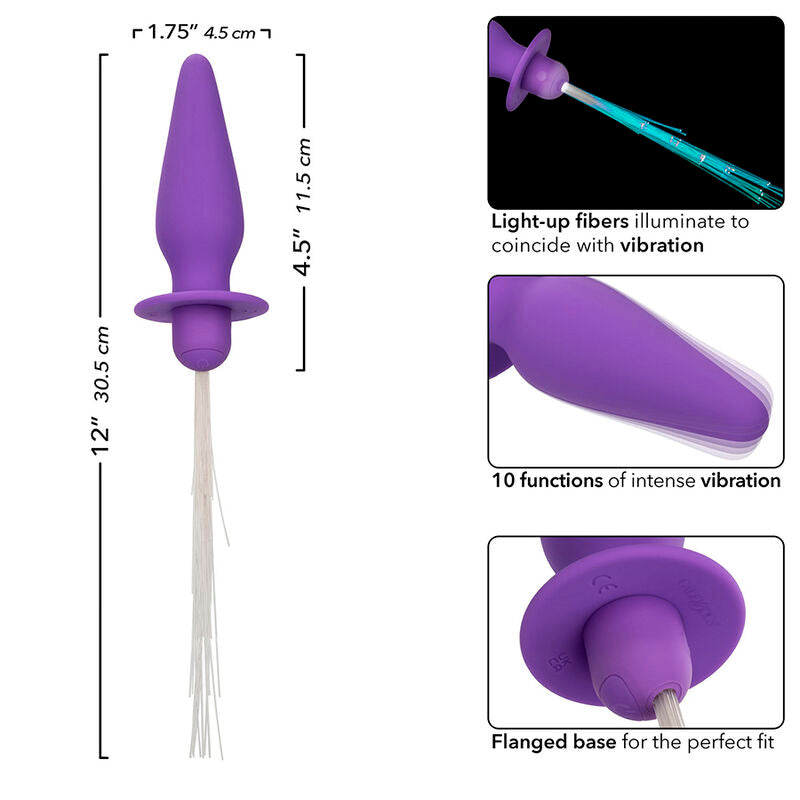 CalExotics - Southern Lights Light Up Anal Plug 10 Vibrations Silicone Purple