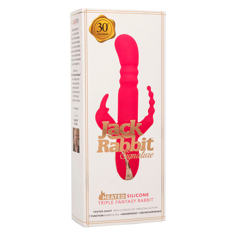 CalExotics - Jack Fantasy Triple Verwarmbare Vibrator Konijn Roze
