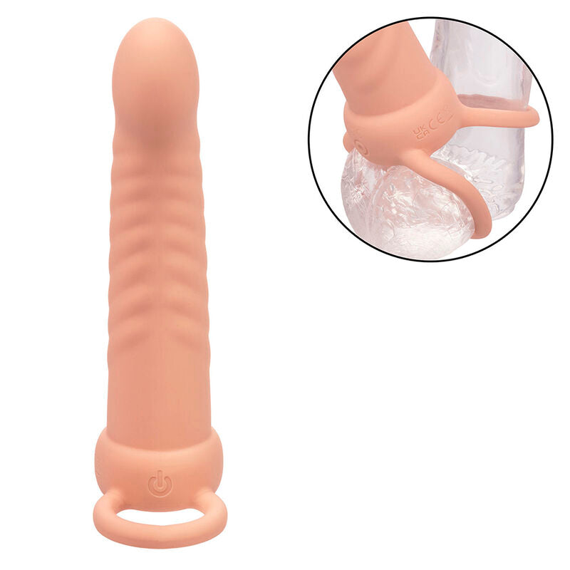 CalExotics - Maxx Dubbel Geribbeld Penetrator 10 Trillingen Natuurlijk