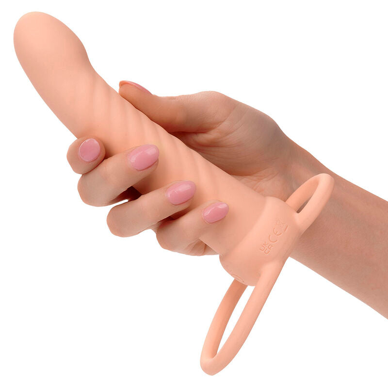 CalExotics - Maxx Dubbel Geribbeld Penetrator 10 Trillingen Natuurlijk