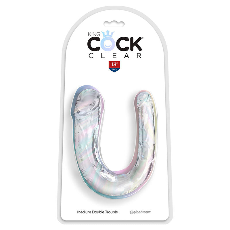King Cock - Double Trouble Double Dildo 33 cm Clear